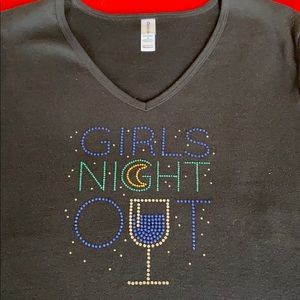 NWOT Girls Night Out glitter tshirt